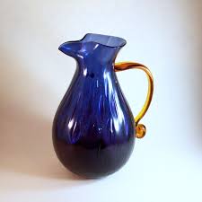 Blenko Art Glass Purple Pitcher The