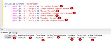 sql format function