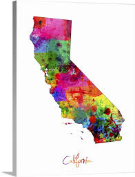 California Map Large Solid Faced Canvas Wall Art Print Great Big Canvas