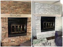 Brick Fireplace With Chalk Paint