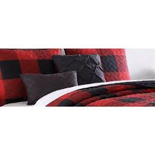 buffalo plaid 7 piece red and black