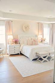 Crisp white bedding, on the other hand, will create a luxe hotel feel that works perfectly with white textured pillows, shag rugs and chunky throws. Elegant White Master Bedroom Blush Decorative Pillows The Pink Dream White Master Bedroom Bedroom Decor Bedroom Interior