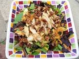 asian chicken salad with glazed pecans