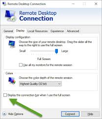 How To Hide The Connection Bar In Remote Desktop Connection Rdp