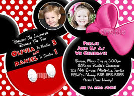 Minnie Mouse And Mickey Mouse Invitations