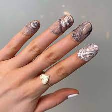 how to create water marble nails at home