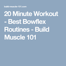 20 Minute Workout Best Bowflex Routines Build Muscle 101