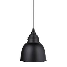 Worth Home Products Instant Pendant 1 Light Matte Black Recessed Light Conversion Kit With Metal Shade Pbn 7101 The Home Depot
