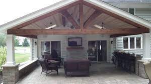Covered Patio Full View Wood Beams