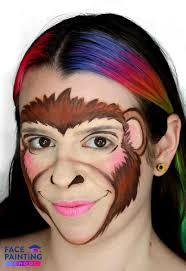 cute monkey face paint step by step