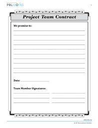 Project Team Contract Template Mypblworks