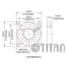 dc cooling fan with 40mm x 40mm x 7mm