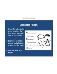 acrostic poem exles pdf