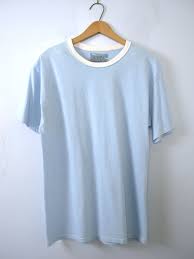 One Vintage 1990s Plain Blue Tee Basic Light Blue Shirt