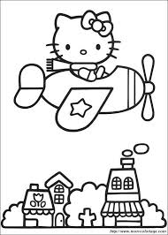 Die fiktive figur, hallo kitty wurde. Coloring Hello Kitty Page In A Little Plane