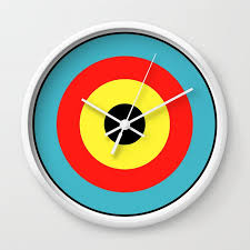 Isolated Archery Target Wall Clock By