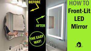 how to install a front lit led mirror