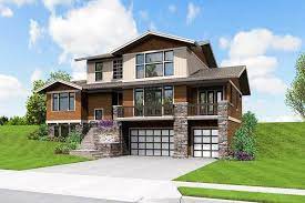 House Built Into Hill Garage House Plans