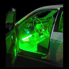 Interior Led Car Lights Green 4 Piece Flexible Strip Lights Inside Vehicle