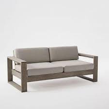 two cushion wooden frame sofa