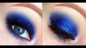 blue glittery prom makeup you