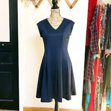 Classic Gabby Skye Navy Fit And Flare Dress