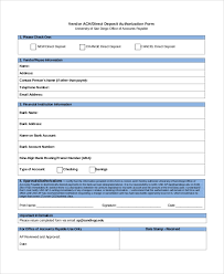 Sample Direct Deposit Authorization Form 10 Examples In