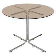 Round Dining Table In Chrome And Glass