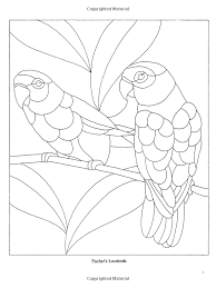 decorative birds stained glass pattern