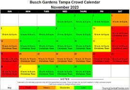 busch gardens ta crowd calendar