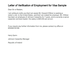 Ideas Collection Sample Employment Verification Letter For Us Visa