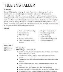 professional tile installer resume exles