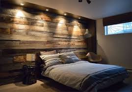reclaimed wood used in a bedroom as a