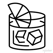 Ice Cube Whiskey Glass Icon Outline