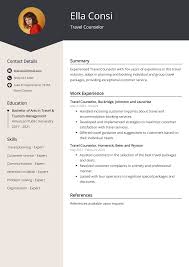 travel counselor cv exles template
