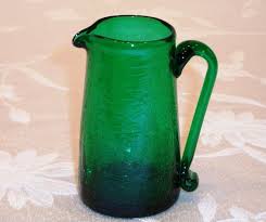 emerald green pitcher vintage le