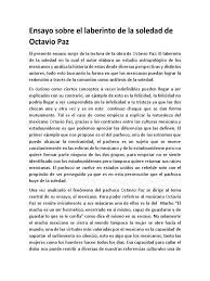 Ensayo Sobre El Libro 100 Años de Soledad de Octavio Paz | PDF | Soledad |  México
