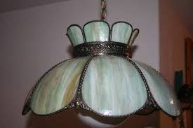 Slag Glass Lamp Shade Antiques By