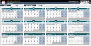 dynamic calendar excel template 2023