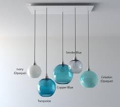 blown glass pendant lights blue