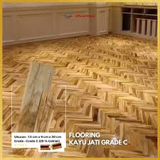 flooring kayu jati grade c uk 1 5 cm x