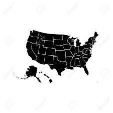 Blank Similar Usa Map Isolated On White Background United States