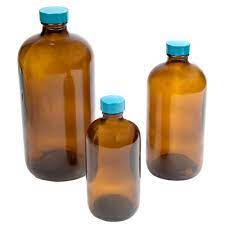Amber Plastic Coated Glass Bottle