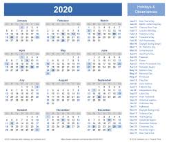 Employee Vacation Calendar Template 2020 Printable Free