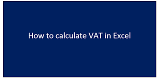 how to calculate vat in excel basic