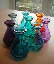 Coloured Recycled Glass Bud Vases