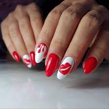 Дизайн ногтей красный цвет