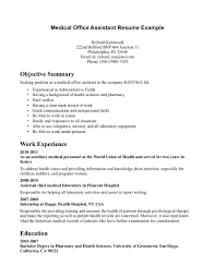 Medical Assistant Cover Letter Internship Biology Office Job Resume