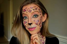 pink halloween leopard makeup tutorial