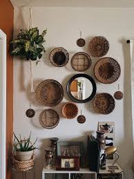 Boho Wicker Basket Wall With Hanging
